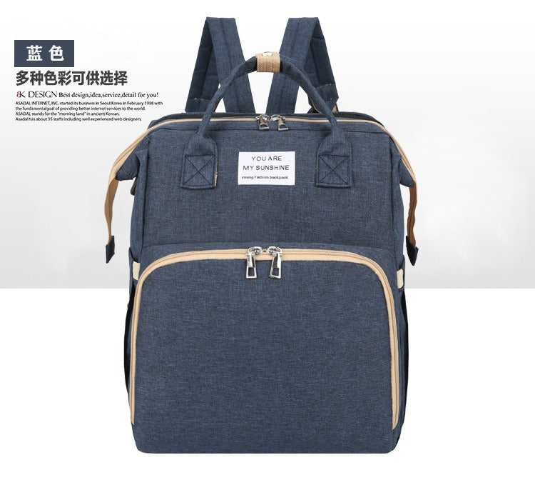 Portable Foldable Bed Mommy Bag For Going Out Lightweight And Large Capacity Mother And Baby Bag Backpack - V.I.P Digital Presence