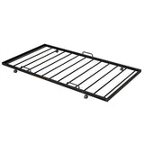 Twin Size Metal House Shape Platform Bed with Trundle Black