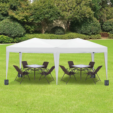 10'x20 'folding canopy with 6 detachable side walls outdoor activity shelters UPF 50+terrace portable tent (white) - V.I.P Digital Presence