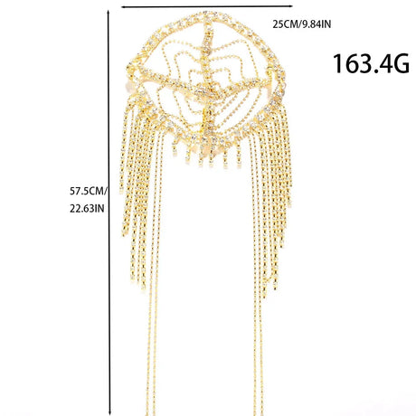New Tassel Hair Chain Bridal Headpiece for Women Rave Accessories Stage Rhinestone Geometric Head Chain Hat Jewelry Gifts - V.I.P Digital Presence