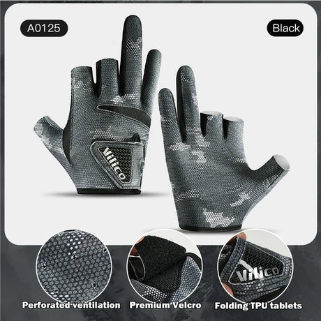 Outdoor fishing equipment - thin comfortable breathable leak proof 3-finger lure fishing gloves - V.I.P Digital Presence