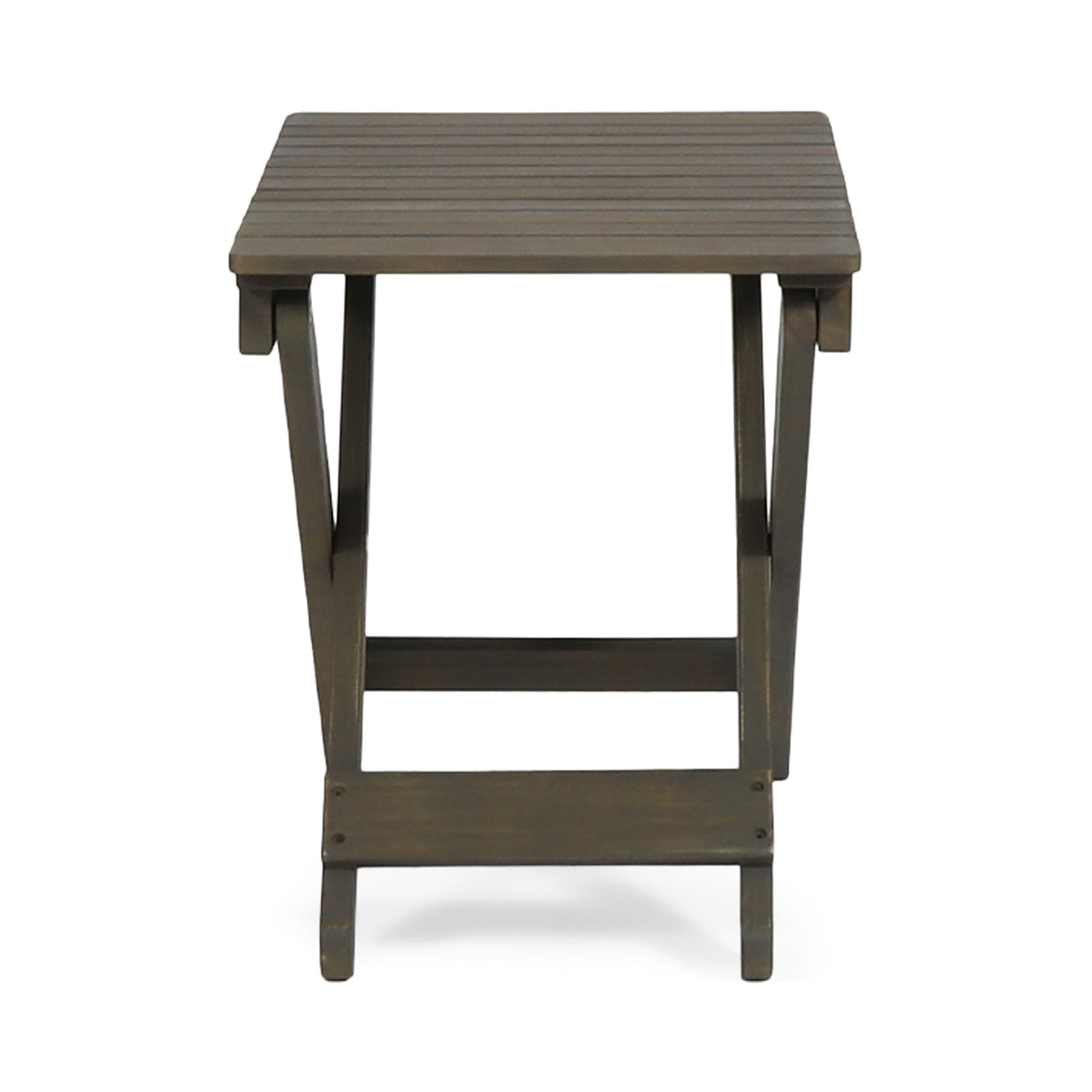 Outdoor Folding Wooden Side Table, Gray, 15"D x 22.75"W x 18.25"H - V.I.P Digital Presence