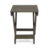 Outdoor Folding Wooden Side Table, Gray, 15"D x 22.75"W x 18.25"H - V.I.P Digital Presence