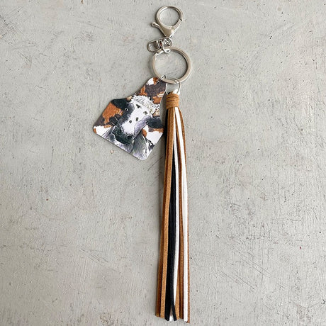 Handmade Popular Jewelry Western Farm Style Leather Keychain Cow Horse Deer Cow Brand Leather Tassels - V.I.P Digital Presence