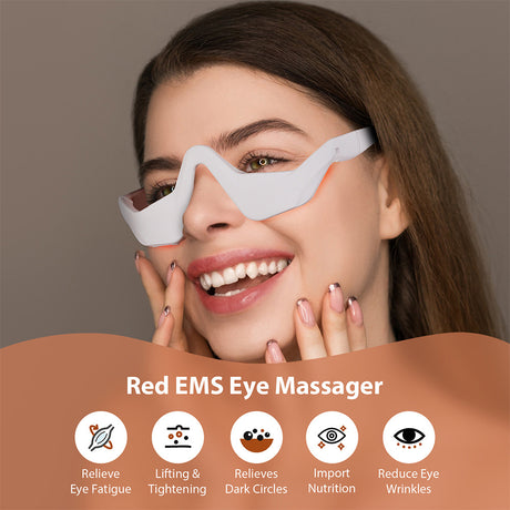 Microcurrent Massaging Eye Beauty Device with EMS and Red Light for Eye Massage and Dark Circle Reduction - V.I.P Digital Presence