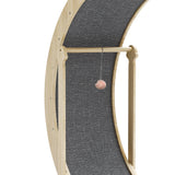 Indoor cat treadmill with carpet, tear device and latch natural wood, 39.4 inches long x 13.2 inches wide x 41.3 inches high - V.I.P Digital Presence