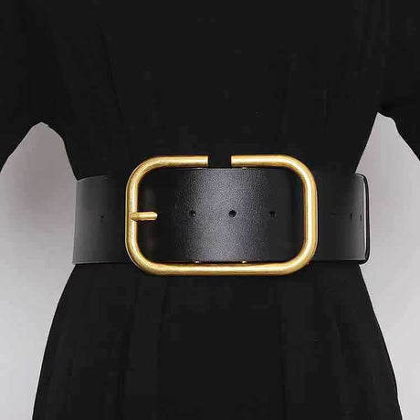 Ladies' cowhide wide waistband waistband decorative skirt windbreaker belt waistband - V.I.P Digital Presence