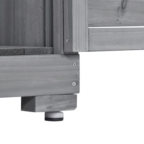 Wooden Garden Shed 3-tier Patio Storage Cabinet Outdoor Organizer Wooden Lockers with Fir Wood (Gray Wood Color -Shutter Design) - V.I.P Digital Presence