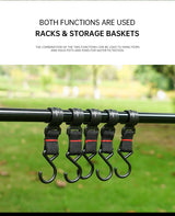 Estante plegable para acampar al aire libre, tendedero para coche de camping, red de secado, tendedero, estante de almacenamiento