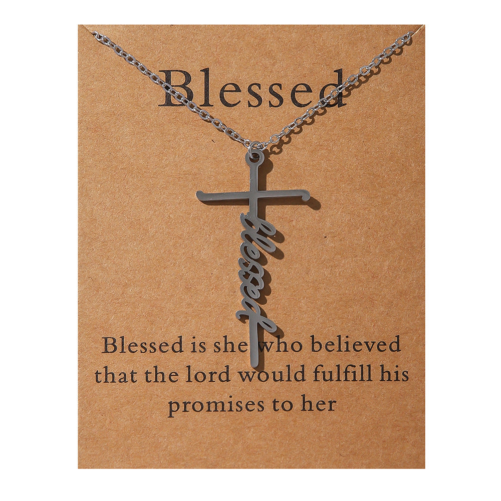 Faith Religious Gift Stainless Steel Cross Collarbone Chain Sweater Chain - V.I.P Digital Presence
