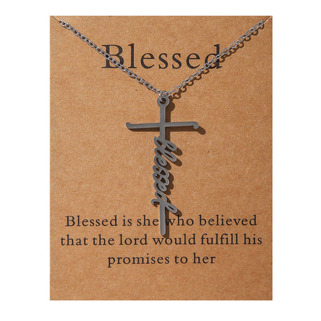 Faith Religious Gift Stainless Steel Cross Collarbone Chain Sweater Chain - V.I.P Digital Presence