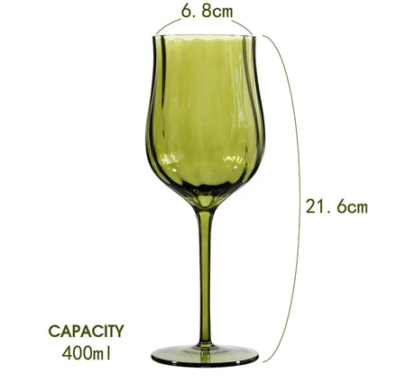 4/2/1Pcs Creative French Medieval Red Wine Glass Hand Blown Margarita Cocktail Goblet Glass Cup Dense Edges Vintage Flower Bloom - V.I.P Digital Presence