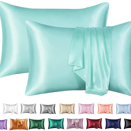 Simulation silk solid color polyester pillowcase envelope pillow pillow cases pillow pair multi-color - V.I.P Digital Presence