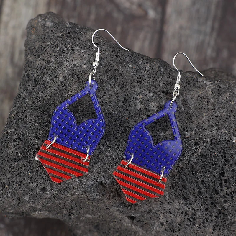 US Flag Pattern Acrylic Earrings - V.I.P Digital Presence