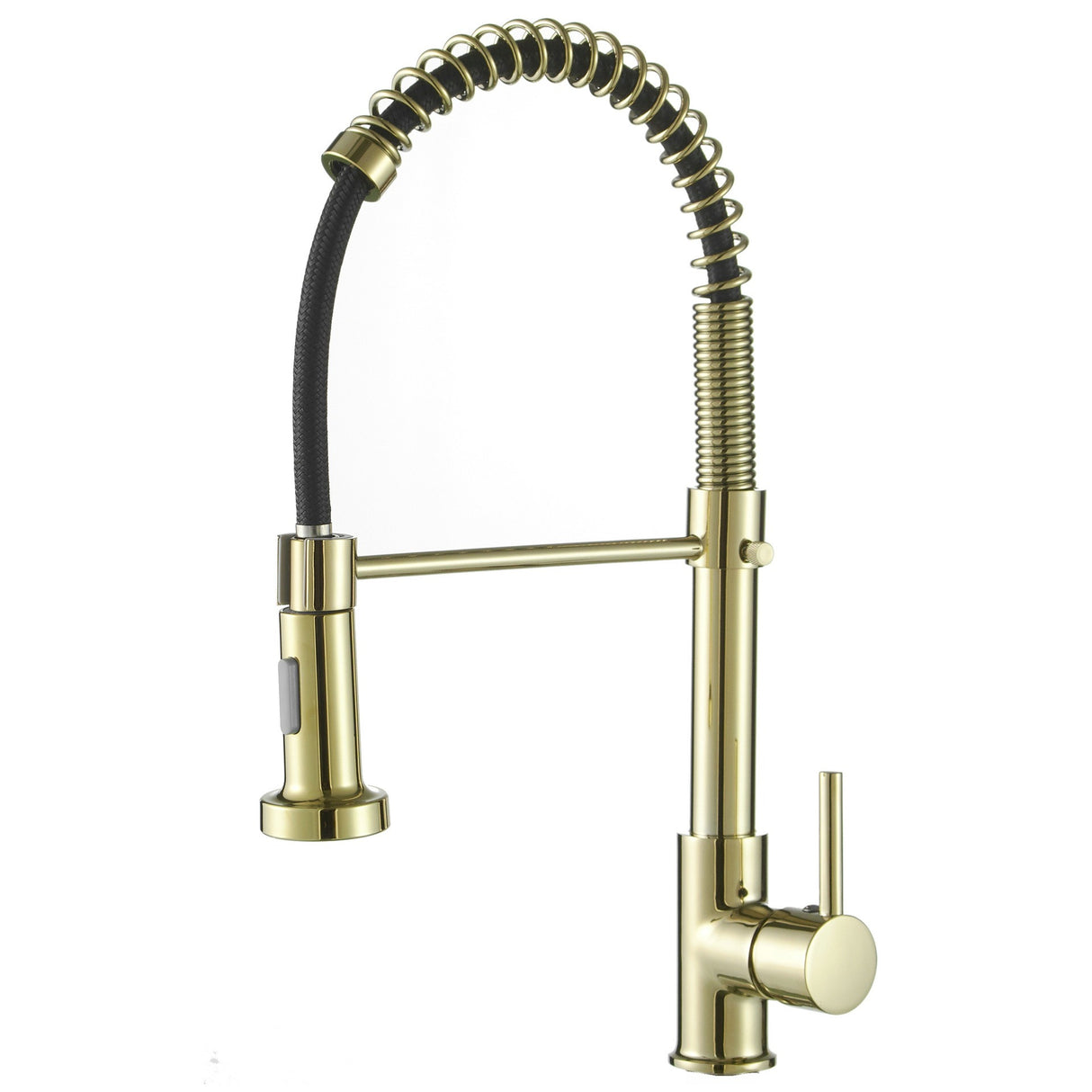 All copper spring faucet, kitchen sink with rotatable pull-out paint, black and gold dots - V.I.P Digital Presence
