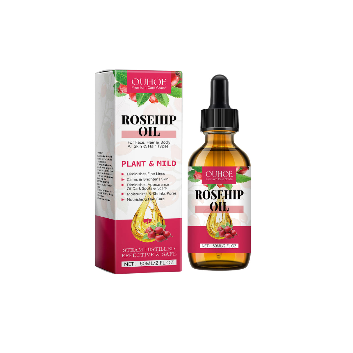 Rose Moisturizing Fruit Oil, Facial Moisturizing, Moisturizing, Non-Tight, Brightening And Rejuvenating Repair Essence