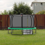 12FT Recreational Kids Trampoline with Safety Enclosure Net & Ladder, Outdoor Recreational Trampolines - V.I.P Digital Presence