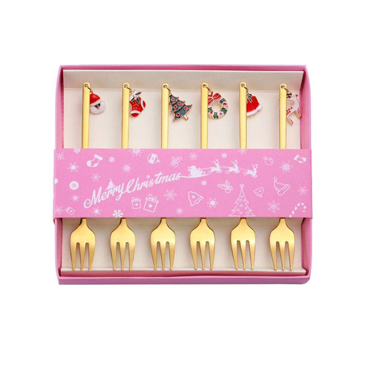 Christmas gift tableware stainless steel coffee spoon dessert spoon fork set - V.I.P Digital Presence