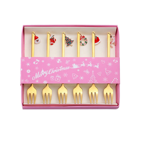 Christmas gift tableware stainless steel coffee spoon dessert spoon fork set - V.I.P Digital Presence