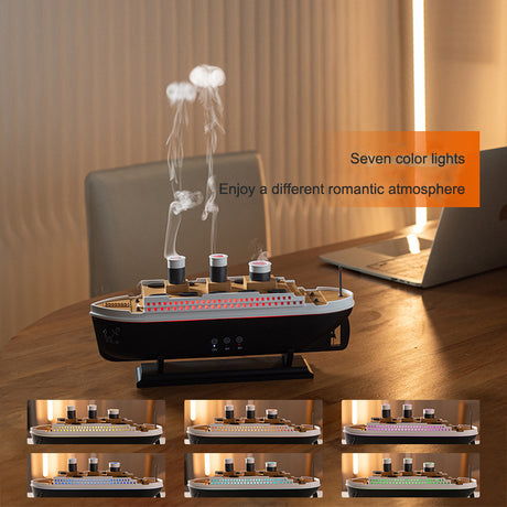 Simulated ship smoke ring aromatherapy machine desktop creative volcano spray jellyfish cruise fragrance humidifier - V.I.P Digital Presence