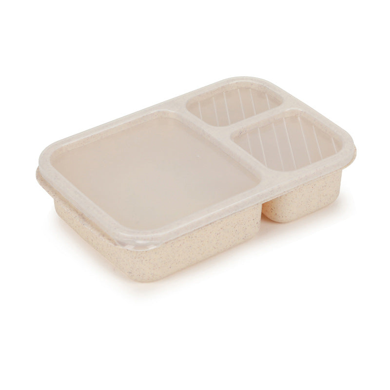 Microwaveable rectangular wheat straw compartment lunch box fresh-keeping lunch box - V.I.P Digital Presence