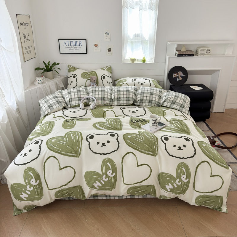 Cartoon Four-Piece Set Fresh Autumn and Winter Single Student Dormitory Bedding Sheet Three-Piece Set Single Quilt Cover - V.I.P Digital Presence