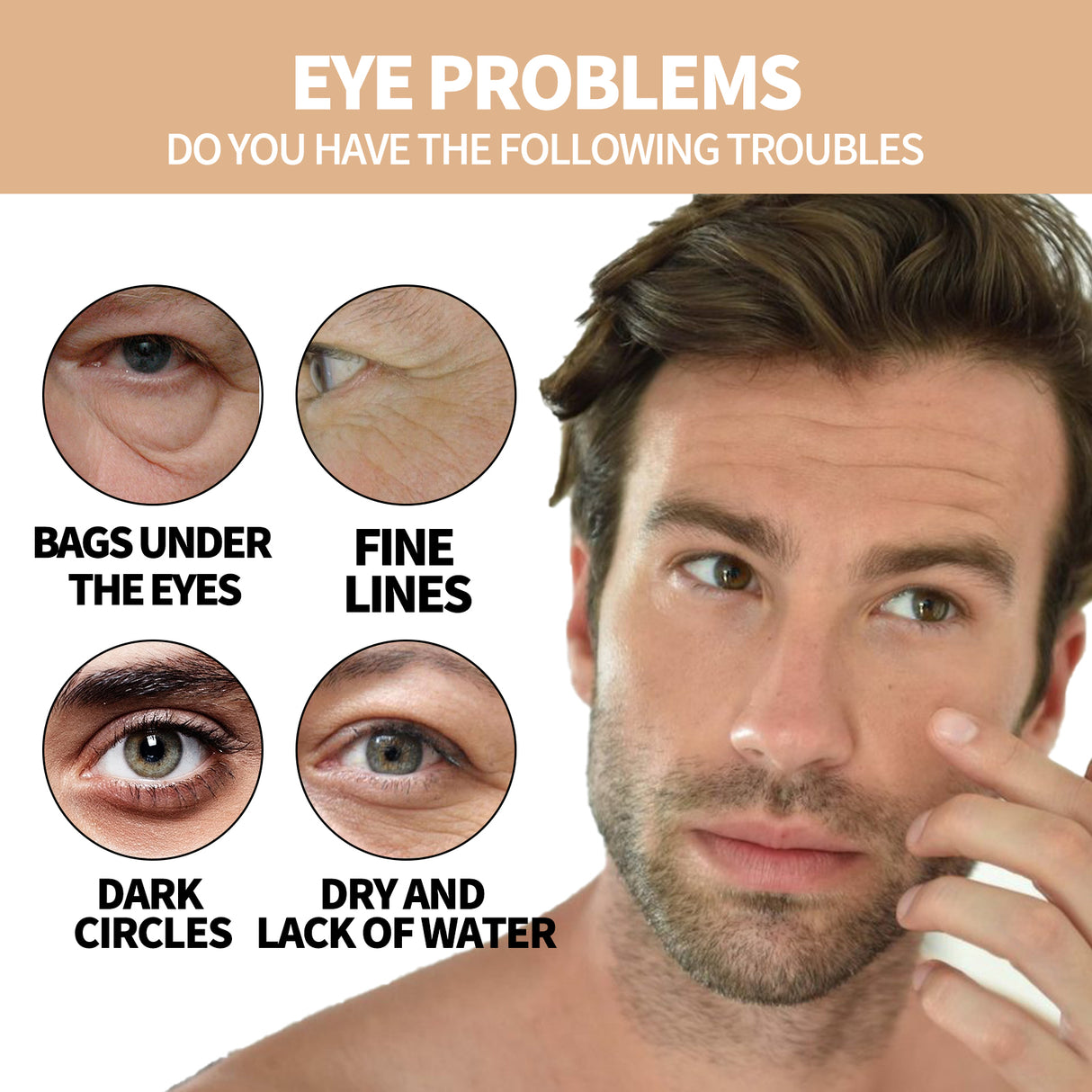Hydrating Eye Roller For Men, Firming Lift Reduces Fine Lines, Dark Circles And Bags Under The Eyes - V.I.P Digital Presence