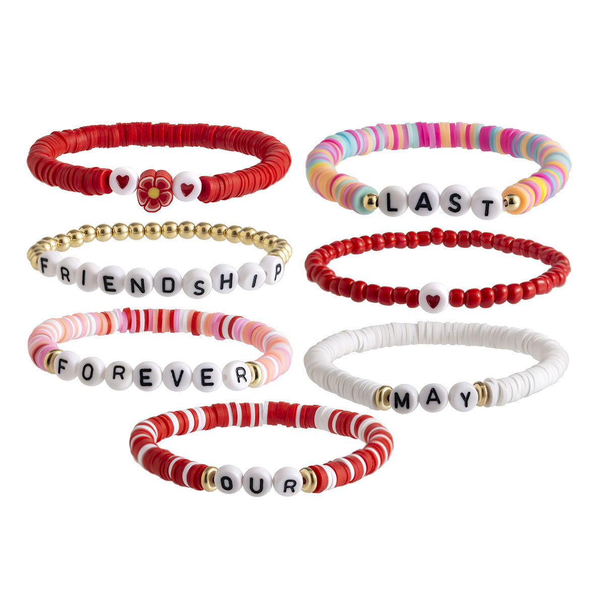Bohemian style colorful soft ceramic elastic letter LOVE bead bracelet Bracelet - V.I.P Digital Presence