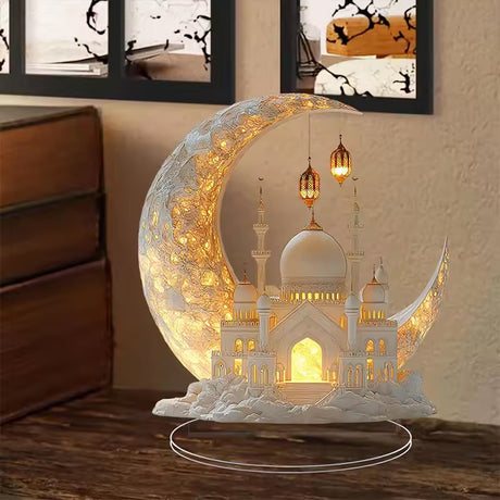 2025 Ramadan 2D Acrylic Moon - Castle Ornament. Eid Al - fitr Decoration, Muslim Home & Party Gift. - V.I.P Digital Presence