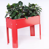Mini Elevated garden bed, metal elevated outdoor flowerpot box, suitable for backyard and terrace, large flowerpot Red + Steel - V.I.P Digital Presence