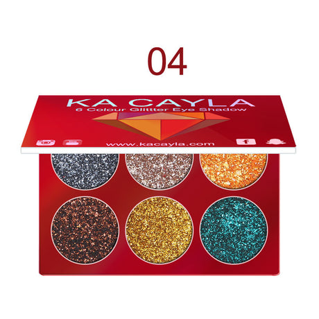 KA CAYLA 6 Colors Diamond Sequin Eyeshadow Palette Shiny Glitter Powder Highlight Eyeshadow Stage Makeup - V.I.P Digital Presence
