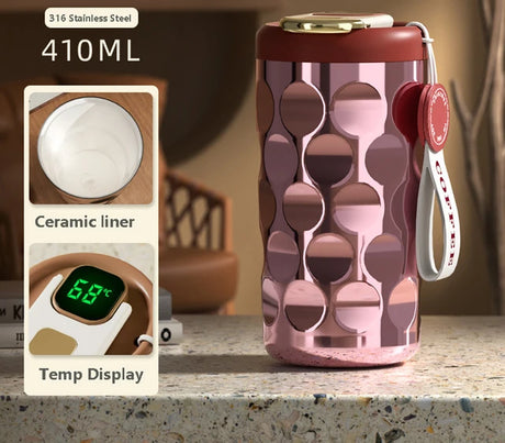 LED temperature display insulated cup 316 stainless steel cup intelligent coffee insulated bottle 410ml vacuum bottle coffee cup - V.I.P Digital Presence