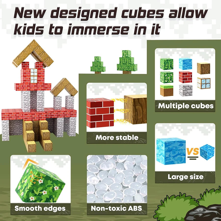 My World Magnetic Building Blocks Assembly Cube Building Magnetic Toys Mini Models Versatile Magnetic Blocks - V.I.P Digital Presence