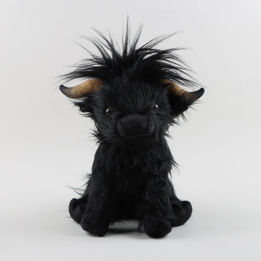 Figura de vaca de pelo largo de imitación de juguete de peluche de vaca de las Tierras Altas de una celebridad de Internet