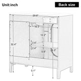 30" Bathroom Vanity with Sink, Bathroom Vanity Cabinet with Two Drawers and Door, Adjustable Shelf, Solid Wood and MDF, Black - V.I.P Digital Presence