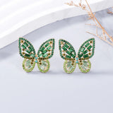 Alloy Inlaid Rhinestone Butterfly Earrings - V.I.P Digital Presence