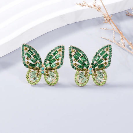 Alloy Inlaid Rhinestone Butterfly Earrings - V.I.P Digital Presence
