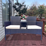 Wicker Patio Conversation Furniture Set Outdoor Furniture Set with Removable Cushions & Table - V.I.P Digital Presence