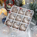 Christmas balls, silk balls, winding balls, painted balls, 8cm, 9pcs, boxed Christmas decorations - V.I.P Digital Presence