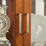 Lighting Curio Diapali cabinet with adjustable shelves, mirror back panel, tempered glass door (without light bulb), walnut wood - V.I.P Digital Presence