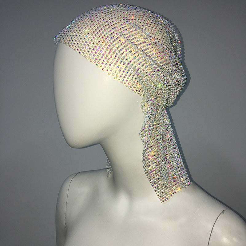 Mesh Rhinestone Elastic Hair Band Headband Outdoor Fashion Headwear Fishing Net Hat - V.I.P Digital Presence
