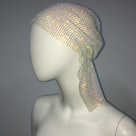 Mesh Rhinestone Elastic Hair Band Headband Outdoor Fashion Headwear Fishing Net Hat - V.I.P Digital Presence