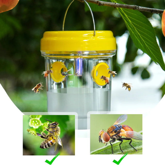 Solar Wasp Trap Waterproof Outdoor Hanging Trap Safe Non-Toxic Bee Hornet Traps Reusable Garden Fruit Fly Catcher - V.I.P Digital Presence