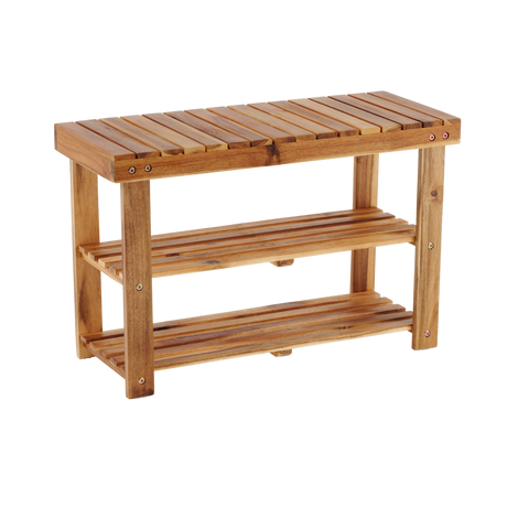 Acacia Wood Shoe Rack Bench Strong Weight Bearing Upto 200 LBS Best Ideas For Entryway Frontdoor Bathroom, Natural Color. - V.I.P Digital Presence