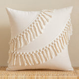 Tassels Cushion Cover 45x45cm Beige White Pillow Covers Decorative Pillow Case Square Home Boho Decor Macrame Pillowcase - V.I.P Digital Presence