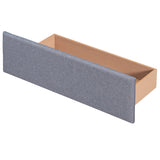 Upholstered Platform Bed with Classic Headboard and 4 Drawers No Box Spring Needed Linen Fabric Queen Size Dark gray - V.I.P Digital Presence