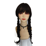 Addams Family Animated Wig Black Double Ponytail Braid Wig - V.I.P Digital Presence