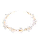 Handmade pearl twisted bead beaded soft chain headband headwear - V.I.P Digital Presence