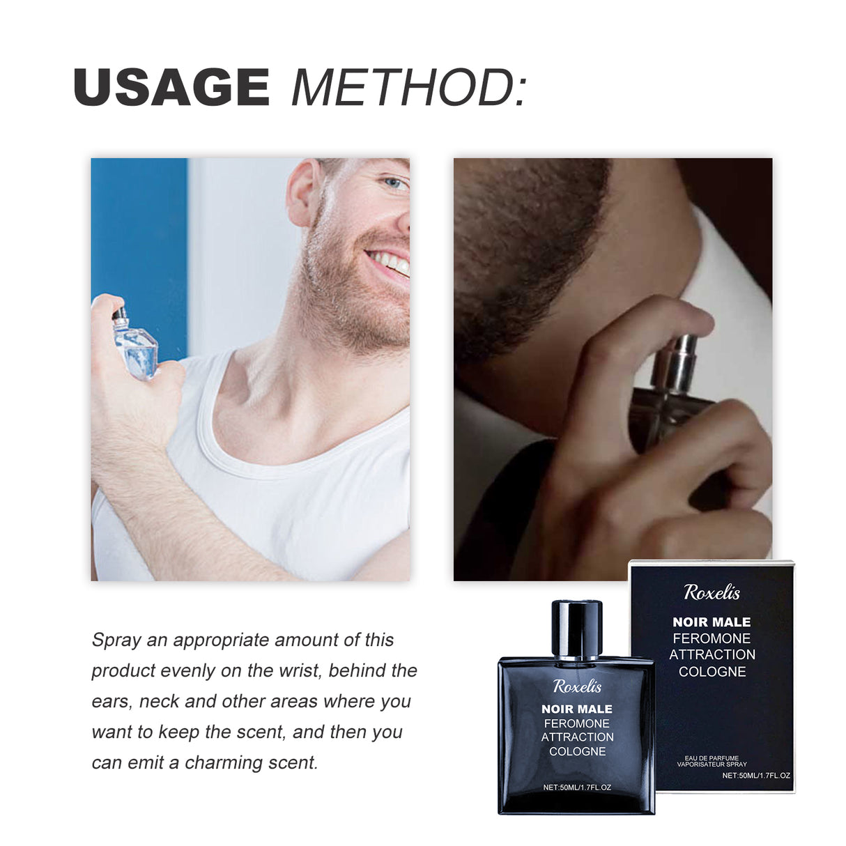 Noir Male Feromone Attraction Cologne, Fragrance Refreshing Mild Not Pungent Lasting Fragrance Release Charm Date Atmosphere Perfume - V.I.P Digital Presence