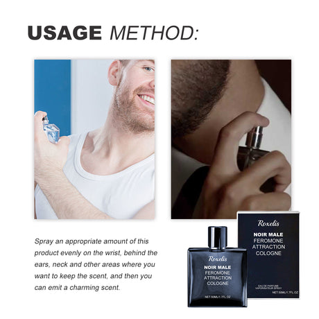 Noir Male Feromone Attraction Cologne, Fragrance Refreshing Mild Not Pungent Lasting Fragrance Release Charm Date Atmosphere Perfume - V.I.P Digital Presence